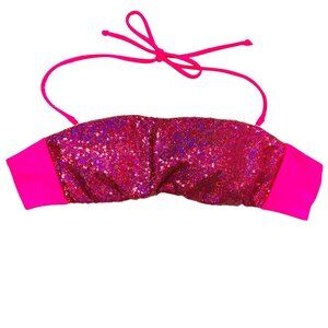 Victoria's Secret Sequin Halter Swim Top (M)